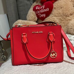 Michael Kors Vibrant Red Hope large Satchel